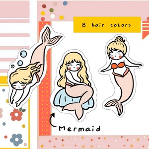 PK152-Little Mermaid stickers, princess, planner stickers