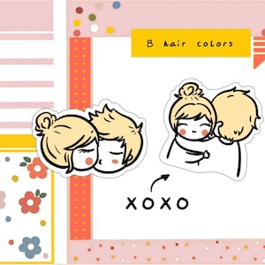 PK163-XXOO koppelstickers, datingplannersticker