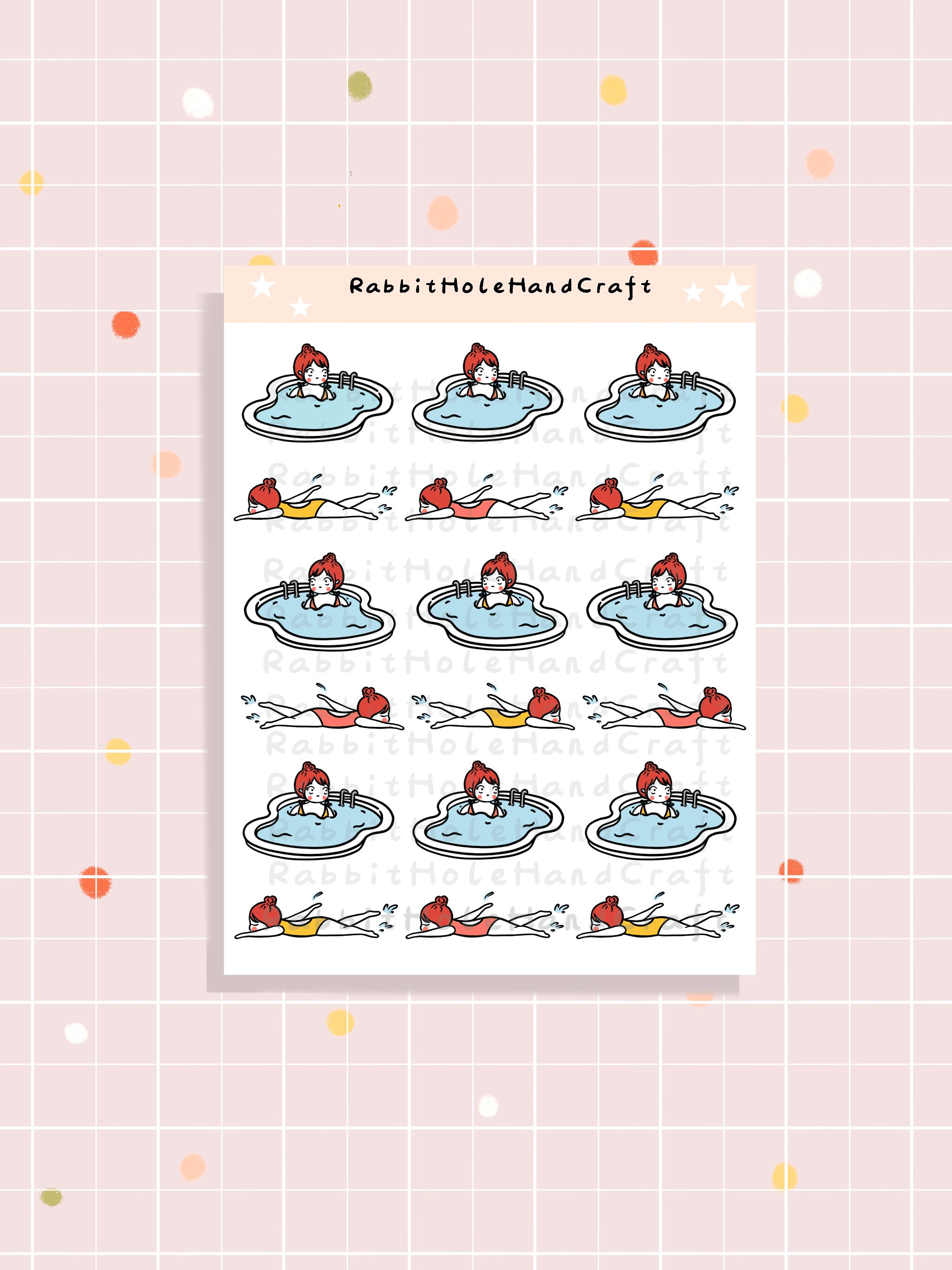 Pk94-pool Day Swim Stickers Planner Sticker Swimming - Etsy