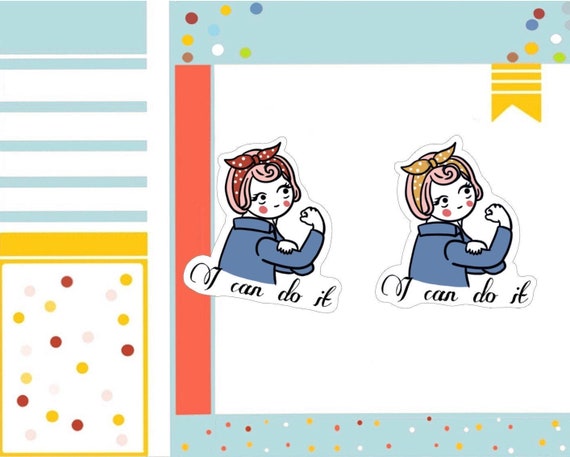 PK43-Girl Power Planner Sticker, Non-Removable Matte (3.3x4.5" Sheet)