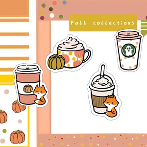 CI011-Fall Drinks Planner Stickers, Pumpkin Spice, Coffee, Cocoa
