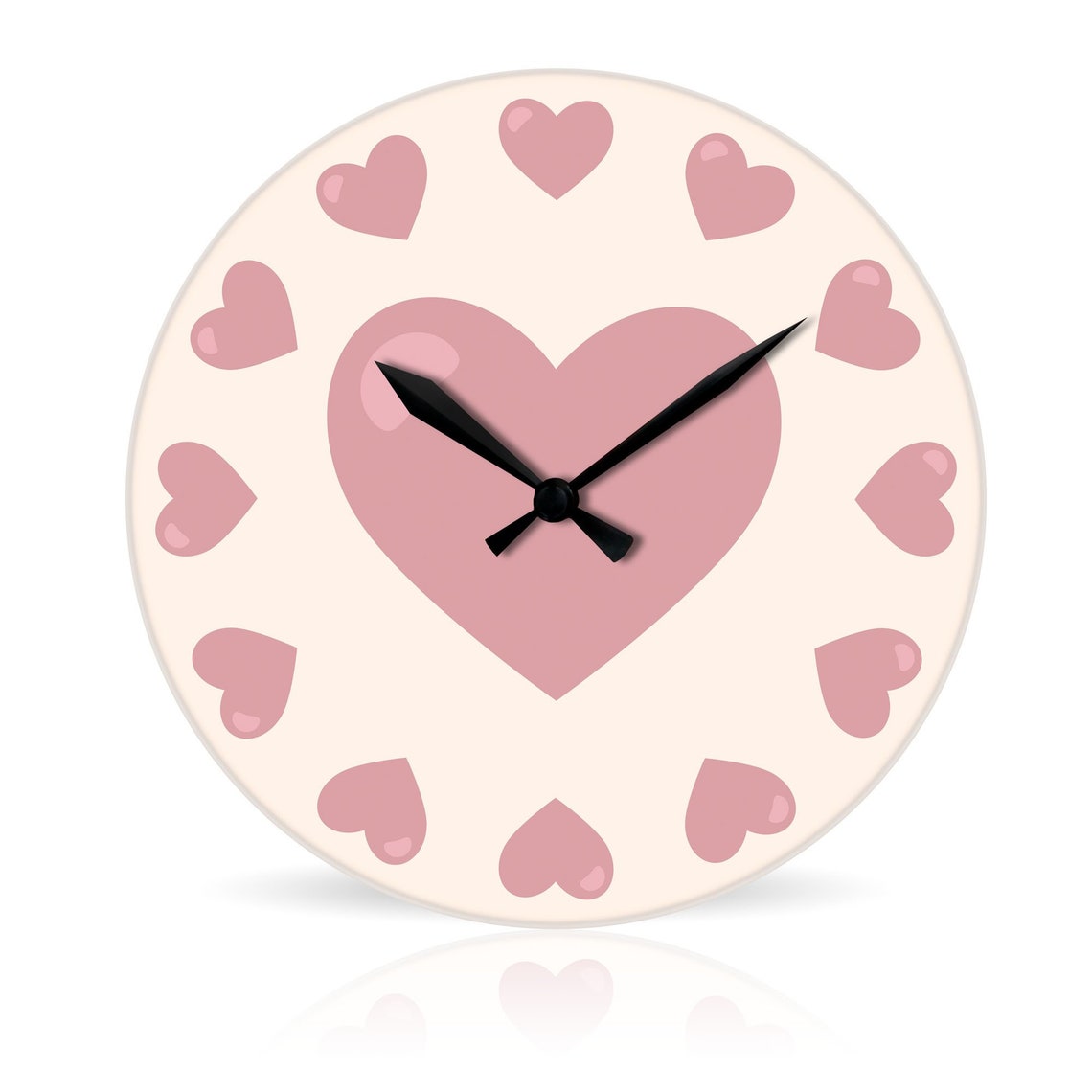 Hearts brRound Acrylic Wall Clock 10.75 Etsy
