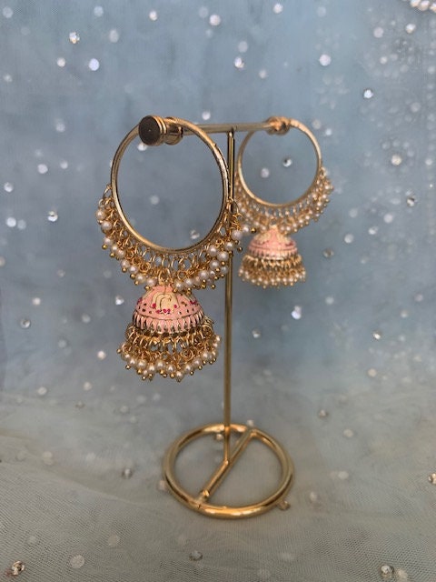 Baby Pink Jhumkas Etsy Canada