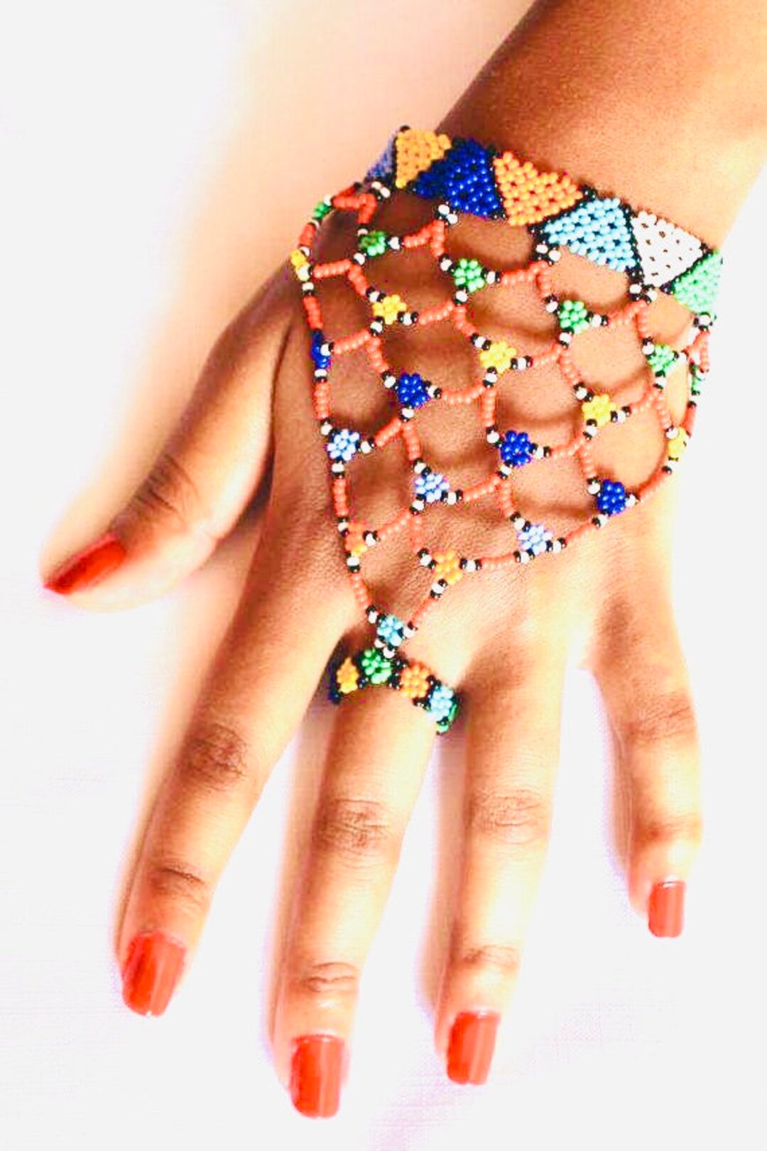 Beaded Lace Hand Gloves pair Etsy