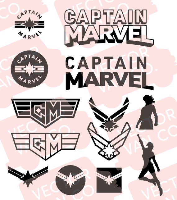 Download Captain Marvel Bundle Logo Svg Captain Marvel Cutouts Etsy