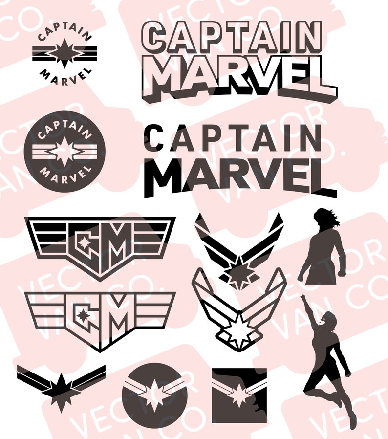 Download Captain Marvel bundle logo svg Captain Marvel cutouts | Etsy