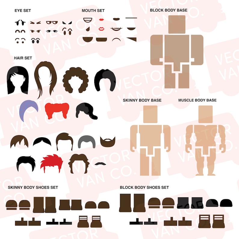 Download Roblox svg character bundle set Roblox emoji svg Roblox ...