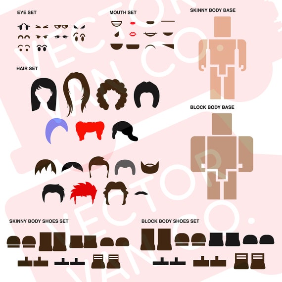 Roblox Svg Character Bundle Set Roblox Emoji Svg Roblox Cut File Roblox Svg Roblox Logo Svg Roblox Build A Character Cut Out Svg - 
