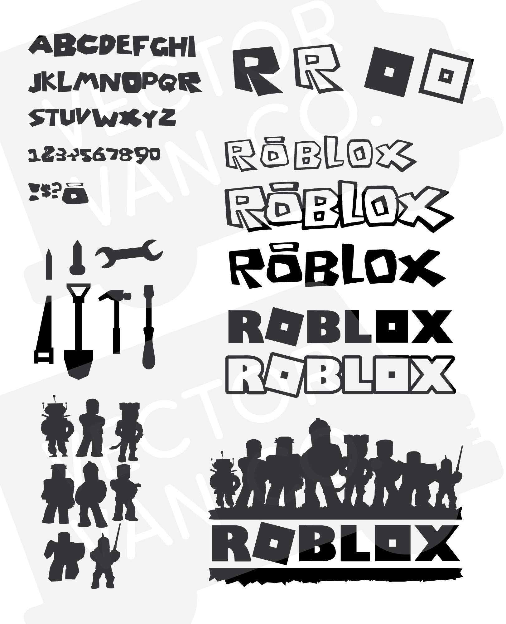 Download Roblox svg bundle pack Roblox cut file Roblox svg alphabet | Etsy