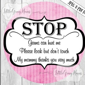 Don&#39;t touch baby, Don&#39;t touch baby tag, Preemie baby tags, car seat tags, stroller tags