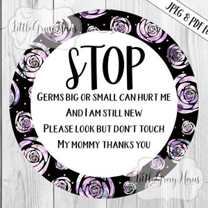 Don&#39;t touch baby, Don&#39;t touch baby tag, Preemie baby tags, car seat tags, stroller tags