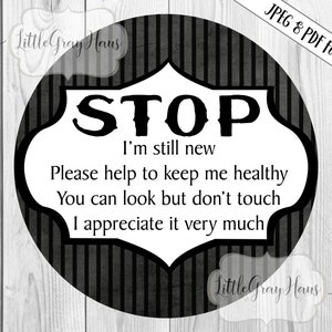 Don&#39;t touch baby, Don&#39;t touch baby tag, Preemie baby tags, car seat tags, stroller tags, gender neutral baby gifts