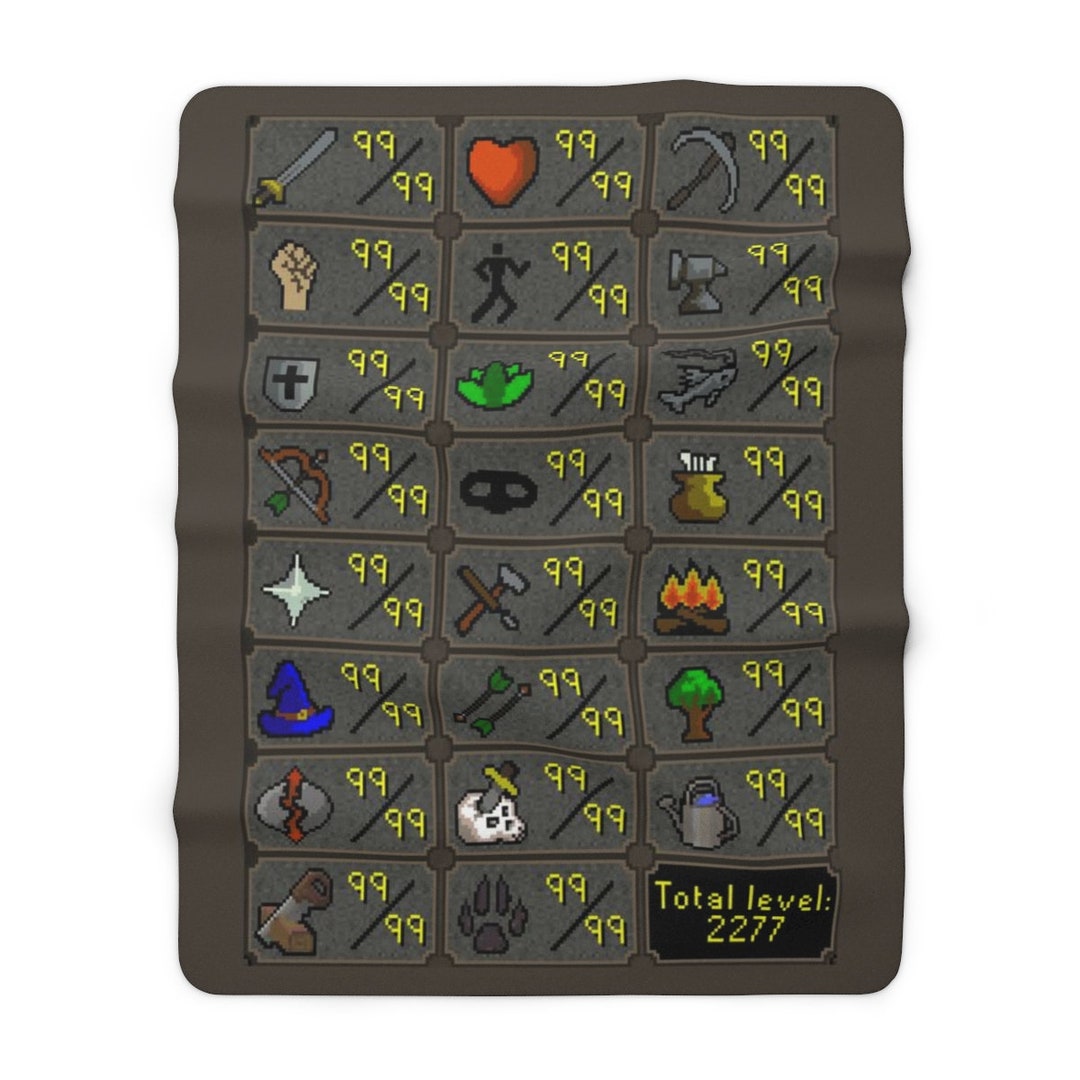 Oldschool Runescape Max Stats Fleece Blanket Etsy