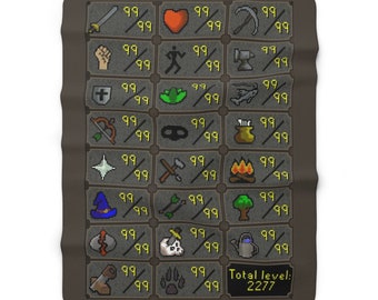 Oldschool Runescape Max Stats Fleece Blanket