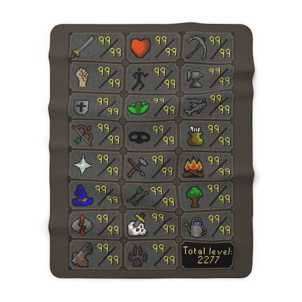 Max Stats Runescape Blanket Etsy