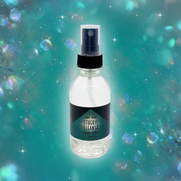 ETHERIC CLEANSE Clearing Spray w/ Flower and Gem Essences 2oz//Purification Spray//Room Spray//Pillow Spray//Purification Magick