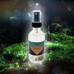 DEEP ROOTS Grounding Spray w/ Flower and Gem Essences 2oz //  black tourmaline spray // magical spray // witch grounding spray