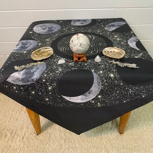 MOON PHASES Altar Cloth 2 sizes // Lunar Altar Cloth // Moon Tarot Cloth // Witch Table Cloth image 7