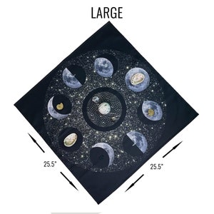 MOON PHASES Altar Cloth 2 sizes // Lunar Altar Cloth // Moon Tarot Cloth // Witch Table Cloth image 2