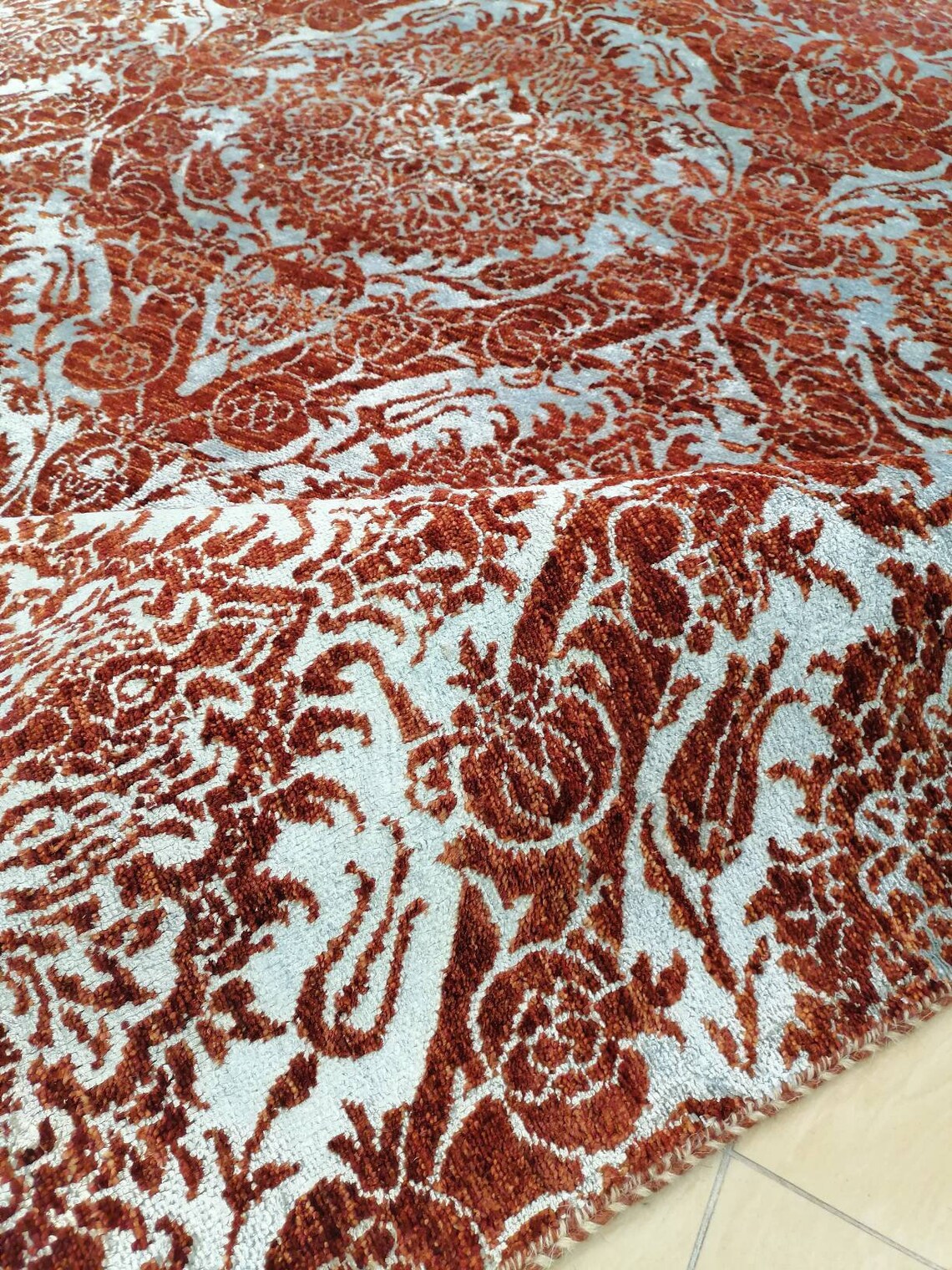 Stunning Rug in Rust Color New design RugPile Rug Wool Rug Etsy