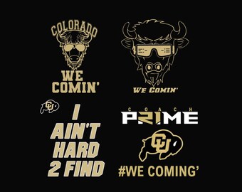 We Comin Colorado Buffalo Png, Buffs Colorado Cut-bestand, Coach Prime Team Colorado voetbalfanuitrusting ontwerp, Colorado voetbal png