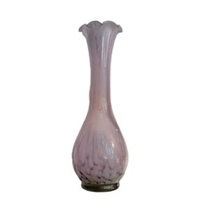 Purple handblown vase with petal-style rim