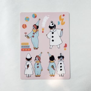 Clown Sticker Sheet: Matte Vinyl Kiss Cut Stickers image 5