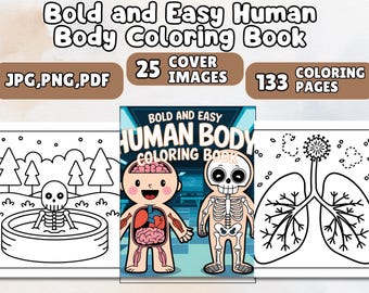Human Body Coloring Book for Kids | Anatomy & Organs (PDF Pattern)