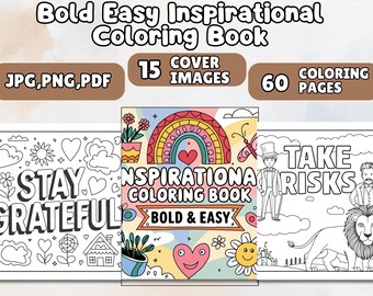 Inspirational Coloring Book, Motivational Affirmations (PDF Download)