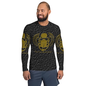 The True World Order “Golden Winged Scarab” Men’s Rash Guard, Crinkled Black