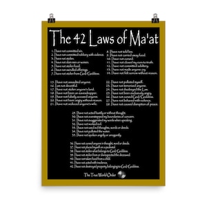 The True World Order "The 42 Laws of Ma'at" Photo Paper Poster