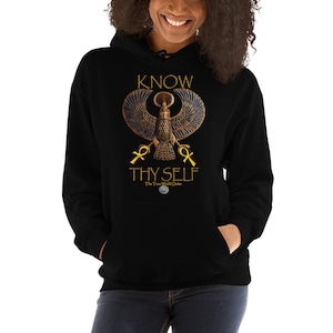 The True World Order “Heru, 2 Golden Ankhs, Know Thy Self” Long-Sleeve Unisex Hoodie