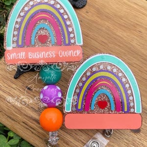 Rainbow Badge Reel, Rainbow Monogram Badge Reel, Custom Badge Reel, Teacher Badge Reel, School Badge Reel, Professional Badge Reel, ID Badge