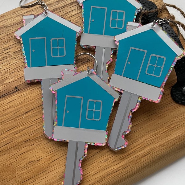 Our First Home Personalized Couples Keyring, House Warming Key Chain, Moving House Gift, New Home Keyrings, His & Hers Keyring Homeowner