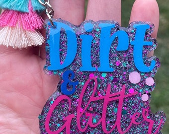 Dirt and Glitter Mom of Both Keychain, Girl Mom, Boy Mom, Mother's Day Gift, Gift for Mom, Gift for Her, Mom of Girls, Mom of Boys, Keychain