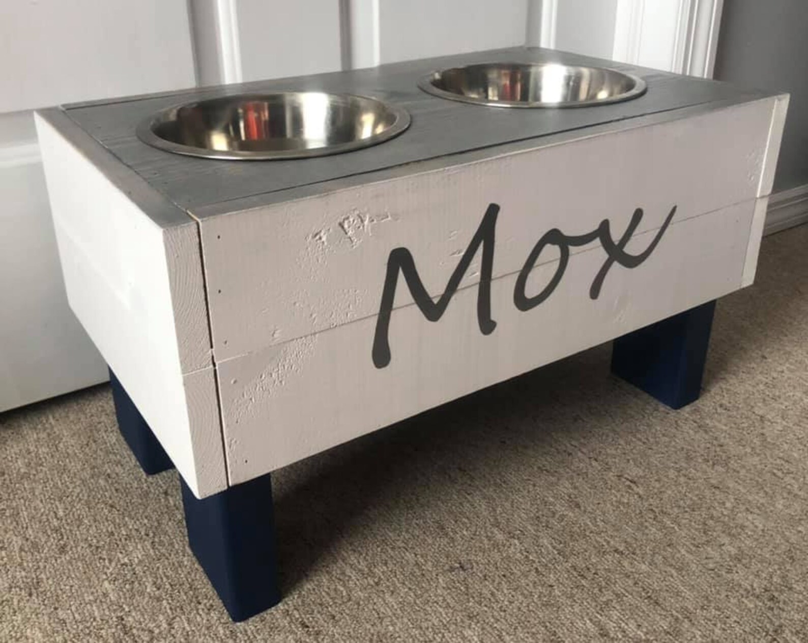 Dog Food Stand Water Bowl Stand Customized Pet Feeder Large Etsy