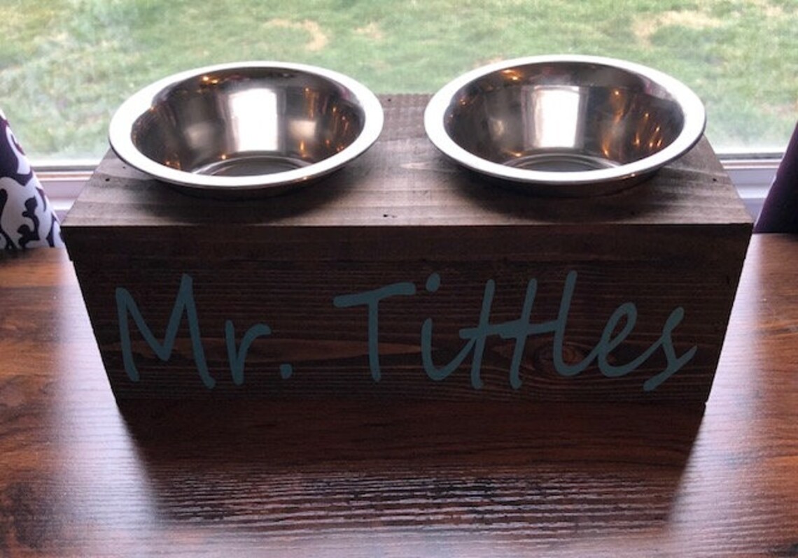 Cat Food Stand Water Bowl Stand Customized Pet Feeder Cat Etsy