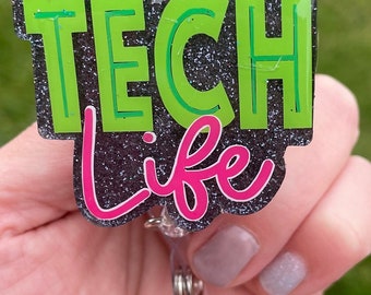 Tech Life Retractable Badge Reel, Funny Badge Reel, Medical Badge Reel, Healthcare Worker, Tech Life, Badge Reel, Cute Badge Reel, Tech