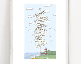 Hilton Head Art Print - Sea Pines, Indigo Run, Port Royal, Point Comfort, Palmetto Dunes, Forest Beach, Wexford, Shipyard, Harbour Town