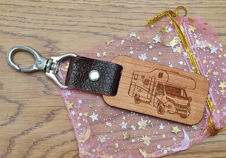 Camper Motorhome Personalised Wooden Key Fob Key Chain With Etsy UK