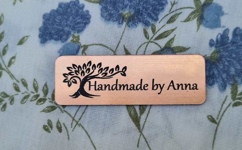 Personalized Craft Tags, Handmade Product Labels, Metalic Finish Product Craft Tags, Custom Designed Product Labels, Handmade Product Badge image 2