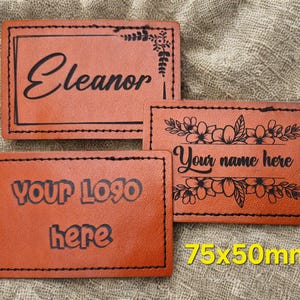 Custom Laser Engraved Adhesive Leatherette Patch Label, Personalized Design Logo For Bags Caps