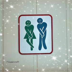 Funny toilet sign, custom toilet sign, humorous toilet sign, made to order comical wooden toilet sign, designed and hand finished in the UK,