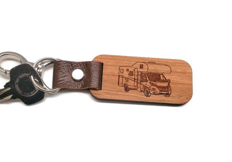Camper Motorhome Personalised wooden key fob Key chain with Etsy