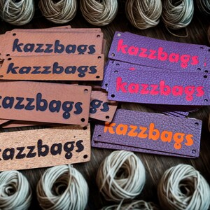 Faux Leather Personalized Product Tags, Custom Leatherette Clothing Labels, Choice of Colours immagine 7