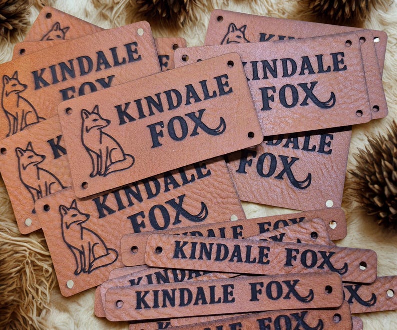 Faux Leather Personalized Product Tags, Custom Leatherette Clothing Labels, Choice of Colours immagine 19