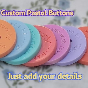 Shaped pastel coloured buttons, custom made, laser cut, made to order stunning choice of shades, knitters, crafters, crochet, handmade items