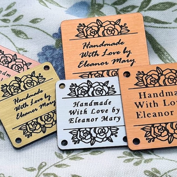 Personalized Craft Tags, Handmade Product Labels, Metalic Finish Product Craft Tags, Custom Designed Product Labels, Handmade Product Badge