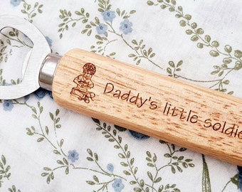 Personalised wooden bottle opener engraved custom bottle opener Add your own - funny image, name, date, Ideal gift real wood