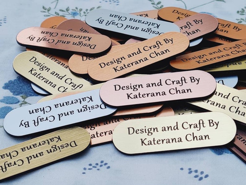 Personalized Craft Tags, Handmade Product Labels, Metalic Finish Product Craft Tags, Custom Designed Product Labels, Handmade Product Badge image 6